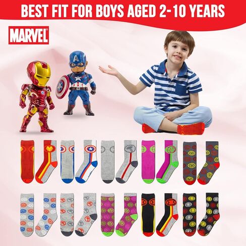 Marvel Legends Superhero Boys Socks, Toddler Socks & Kids Socks, Quality Made Little Boys Socks & Toddler Boys Avenger Socks in Kuwait