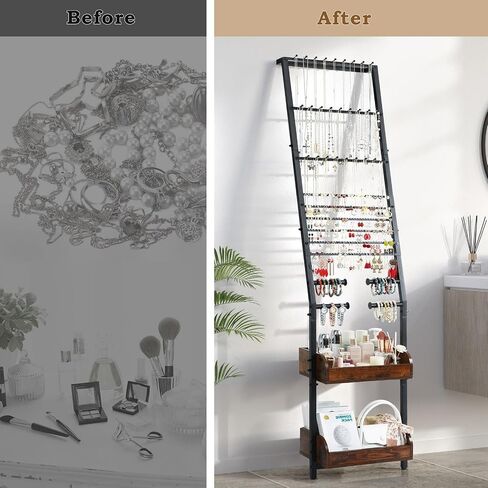 Jewelry Holder Organizer, Large Jewelry Organizer Wall with Earring Organizer Necklace Holder Bracelet Holder, Jewelry Organizer Stand Jewelry Display for Earrings Rings Necklaces Bracelet Watch in Kuwait