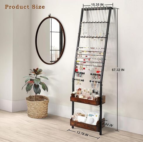 Jewelry Holder Organizer, Large Jewelry Organizer Wall with Earring Organizer Necklace Holder Bracelet Holder, Jewelry Organizer Stand Jewelry Display for Earrings Rings Necklaces Bracelet Watch in Kuwait