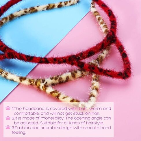 Unomor 12PCS Cat Ears Hair Headband Fluffy Hair Hoop for Cat Birthday Party Supplies and Daily Accessories, with 12 Colors in Saudi Arabia