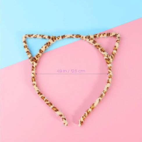 Unomor 12PCS Cat Ears Hair Headband Fluffy Hair Hoop for Cat Birthday Party Supplies and Daily Accessories, with 12 Colors in Saudi Arabia