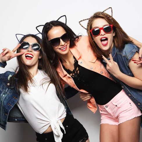 Unomor 12PCS Cat Ears Hair Headband Fluffy Hair Hoop for Cat Birthday Party Supplies and Daily Accessories, with 12 Colors in Saudi Arabia