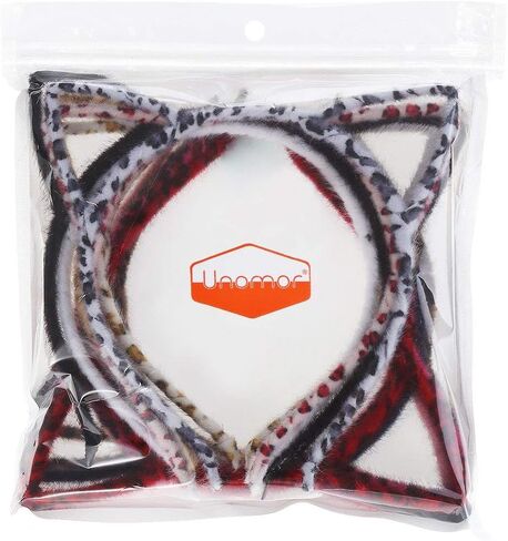 Unomor 12PCS Cat Ears Hair Headband Fluffy Hair Hoop for Cat Birthday Party Supplies and Daily Accessories, with 12 Colors in Saudi Arabia