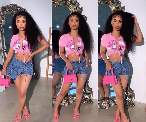 LETSVDO Women's Denim Shorts Cargo Y2k High Waisted Asymmetrical Pockets Jean Wrap Stretchy Skorts Streetwear Summer in Kuwait