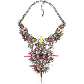 NABROJ مكتنزة بيان مريلة قلادة هالوين المجوهرات للنساء حجر الراين مهرجان كريستال القلائد سحب الملكة كرنفال الملحقات 2 ألوان 1 قطعة in Kuwait