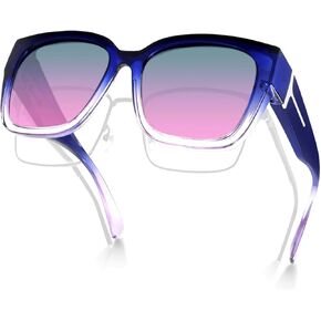 Meeloog Polarized Fit Over Glasses Sunglasses for Women UV Protection, Trendy Square Wrap Around Shades for Driving Riding in Saudi Arabia