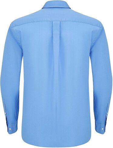 Double Pump Mens Button Down Shirts Cotton Long Sleeve Shirts Regular Fit in Kuwait
