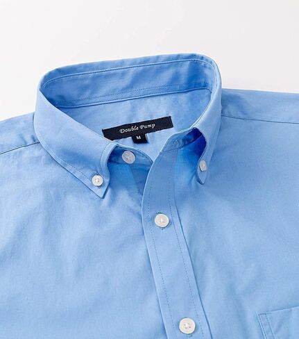 Double Pump Mens Button Down Shirts Cotton Long Sleeve Shirts Regular Fit in Kuwait