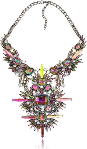 NABROJ مكتنزة بيان مريلة قلادة هالوين المجوهرات للنساء حجر الراين مهرجان كريستال القلائد سحب الملكة كرنفال الملحقات 2 ألوان 1 قطعة in Kuwait