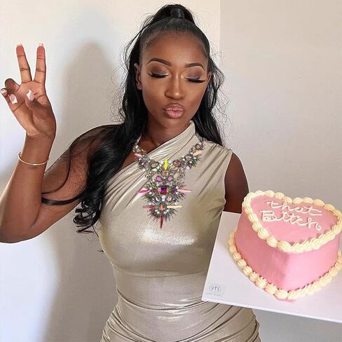 NABROJ مكتنزة بيان مريلة قلادة هالوين المجوهرات للنساء حجر الراين مهرجان كريستال القلائد سحب الملكة كرنفال الملحقات 2 ألوان 1 قطعة in Kuwait