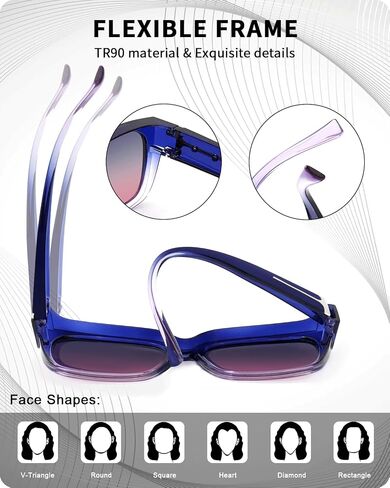 Meeloog Polarized Fit Over Glasses Sunglasses for Women UV Protection, Trendy Square Wrap Around Shades for Driving Riding in Kuwait