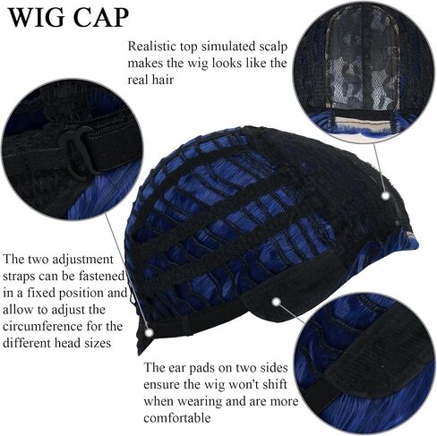 M MISS U HAIR Missuhair للرجال قصير بوب متموج حليقة زي شعر مستعار اصطناعي أسود طبيعي شعر مستعار تأثيري حفلة يومية in Kuwait