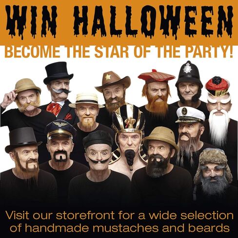 Mustaches Fake Beard, Self Adhesive, Novelty, Small Inmate False Facial Hair, Costume Accessory for Kids, Black Lustrous Color in Saudi Arabia