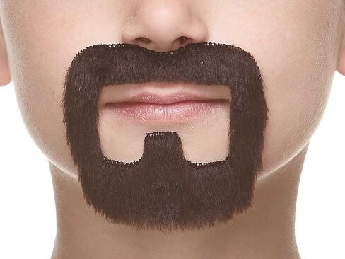 Mustaches Fake Beard, Self Adhesive, Novelty, Small Inmate False Facial Hair, Costume Accessory for Kids, Black Lustrous Color in Saudi Arabia