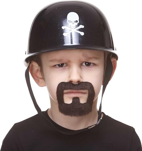Mustaches Fake Beard, Self Adhesive, Novelty, Small Inmate False Facial Hair, Costume Accessory for Kids, Black Lustrous Color in Saudi Arabia