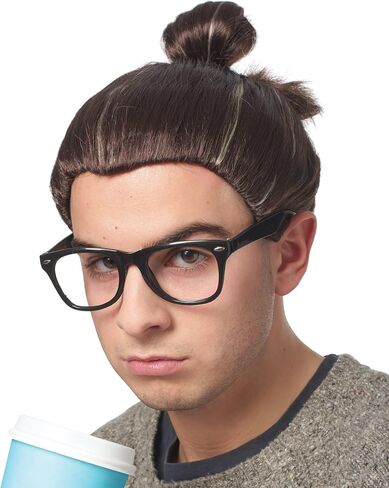 Costume Culture Men's Man Bun Wig Adult Costume, Brown, N/A in Saudi Arabia