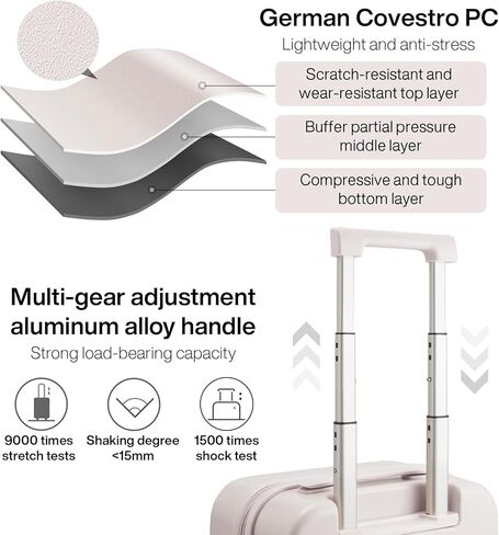 مجموعة حقائب سفر من Mixi مكونة من 3 قطع من الكمبيوتر الشخصي وحقيبة سفر بعجلات دوارة وقفل TSA، 20+24+28 وردي، مع غطاء in Kuwait