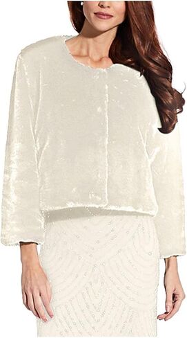 Adrianna Papell Women's 3/4 Sleeve Faux Fur Jacket in Saudi Arabia