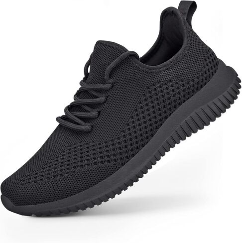 أحذية Flysocks سهلة الارتداء للنساء، أحذية رياضية للصالة الرياضية غير قابلة للانزلاق، خفيفة الوزن ومريحة للمشي، أحذية تنس باللون الأسود بالكامل in Kuwait