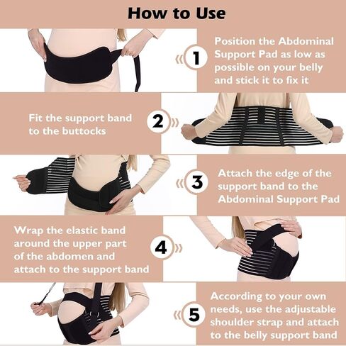Evolway Belly Bands For Pregnant Women - Maternity Belt Pregnancy Support - Breathable Abdominal Binder, Back Support, Multiple Sizes And Colors For All Stages Of Pregnancy & Postpartum in Saudi Arabia