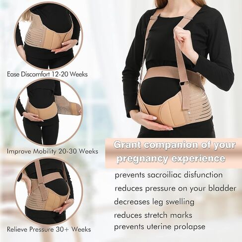 Belly Bands For Pregnant Women - Maternity Belt Pregnancy Support - Breathable Abdominal Binder, Back Support, Multiple Sizes And Colors For All Stages Of Pregnancy & Postpartum in Saudi Arabia