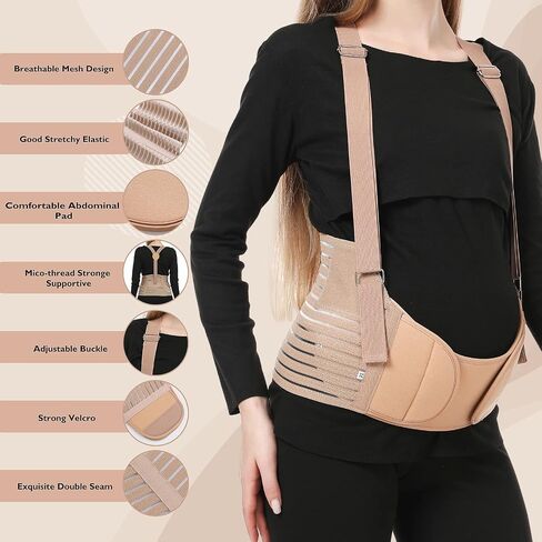 Belly Bands For Pregnant Women - Maternity Belt Pregnancy Support - Breathable Abdominal Binder, Back Support, Multiple Sizes And Colors For All Stages Of Pregnancy & Postpartum in Saudi Arabia