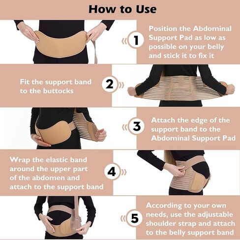 Belly Bands For Pregnant Women - Maternity Belt Pregnancy Support - Breathable Abdominal Binder, Back Support, Multiple Sizes And Colors For All Stages Of Pregnancy & Postpartum in Saudi Arabia