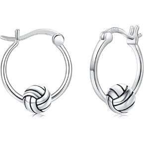 Baseball/Football/Basketball/Volleyball Earrings 925 Sterling Silver Hoop Earrings Hypoallergenic Cool Sports Earrings Jewelry Gifts for Women Girls Sensitive Ears in Kuwait