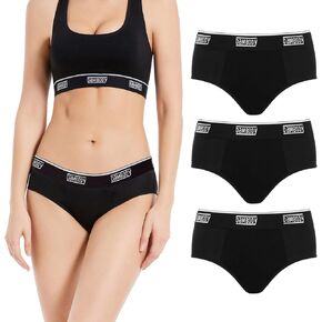 بامبودي مانعة للتسرب محب: ملابس داخلية رياضية للنساء والمراهقين - حماية الدورة الشهرية - ناعمة ومسامية - 2 حفائظ in Kuwait