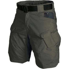Men's Water-Resistant Tactical Shorts Outdoor Cargo Lightweight Quick Dry Breathable Hiking Fishing Short NO Belt