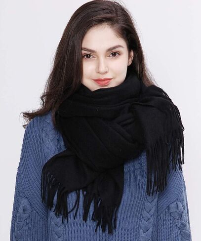 وشاح RIIQIICHY 100% من الكشمير شالات وأغطية الباشمينا للنساء لشتاء دافئ أوشحة ناعمة أكثر سمكًا in Kuwait