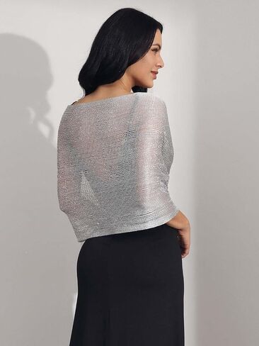 GORAIS Shawls and Wraps for Evening Dresses Shrugs Wedding Scarf Fringe with Rhinestone Buckle for Women in Kuwait