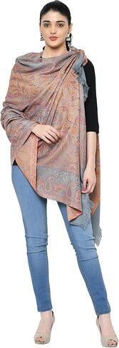 شالات منسوجة مصنوعة يدويًا من مزيج صوف الباشمينا الهندي من Weavers Villa، وشاح، أغطية [حجم كبير: 40 بوصة × 80 بوصة] in Kuwait