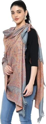 شالات منسوجة مصنوعة يدويًا من مزيج صوف الباشمينا الهندي من Weavers Villa، وشاح، أغطية [حجم كبير: 40 بوصة × 80 بوصة] in Kuwait