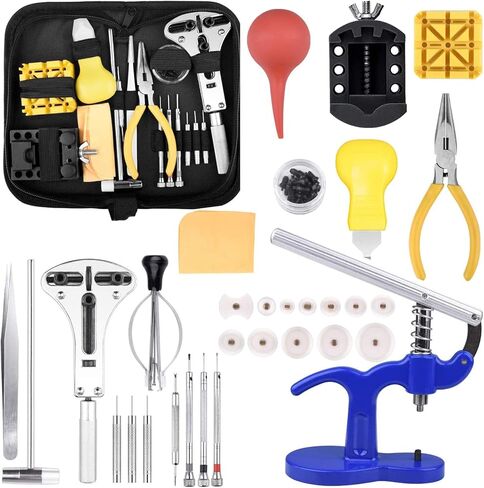 مجموعة أدوات إصلاح الساعات، مجموعة أدوات ساعة احترافية محمولة وفتاحة خلفية للساعة، طقم أدوات بديلة للساعة، مجموعة أدوات إزالة وصلات الساعات ومجموعة أدوات احترافية مع حقيبة in Kuwait