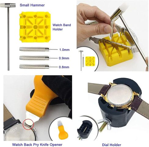 مجموعة أدوات إصلاح الساعات، مجموعة أدوات ساعة احترافية محمولة وفتاحة خلفية للساعة، طقم أدوات بديلة للساعة، مجموعة أدوات إزالة وصلات الساعات ومجموعة أدوات احترافية مع حقيبة in Kuwait