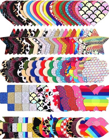 SATINIOR 100 Pairs Pasties Multi Designed Pasties Covers Disposable Self-Adhesive Breast Covers Multicolored Pasties Stickers for Women Girls, Multicoloured, Medium in Saudi Arabia