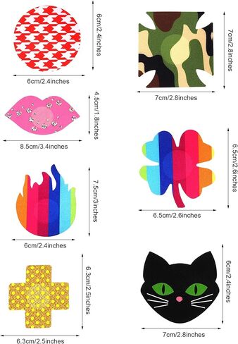 SATINIOR 100 Pairs Pasties Multi Designed Pasties Covers Disposable Self-Adhesive Breast Covers Multicolored Pasties Stickers for Women Girls, Multicoloured, Medium in Saudi Arabia