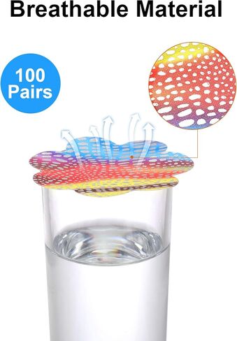SATINIOR 100 Pairs Pasties Multi Designed Pasties Covers Disposable Self-Adhesive Breast Covers Multicolored Pasties Stickers for Women Girls, Multicoloured, Medium in Saudi Arabia