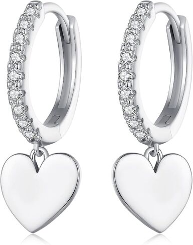 RUKYF S925 Sterling Silver Post Drop/Dangle Earrings for Women | Heart, Star, Butterfly Huggie Earring Hypoallergenic Lightweight Paved with Cubic Zirconia | Birthday Valentine's Day Earrings Jewelry for Women Girls in Kuwait