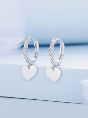 RUKYF S925 Sterling Silver Post Drop/Dangle Earrings for Women | Heart, Star, Butterfly Huggie Earring Hypoallergenic Lightweight Paved with Cubic Zirconia | Birthday Valentine's Day Earrings Jewelry for Women Girls in Kuwait