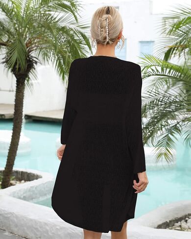 Women's Lightweight Long Cardigan with Sun Protection - Knit Open Front Cardigans Sweater Outwear for All Season in Saudi Arabia