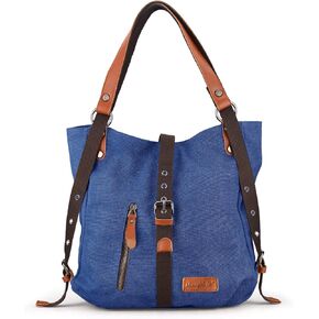 SHANGRI-LA Canvas Shoulder Bag Casual Tote Bag Backpack Handbag Purse Rucksack for Women