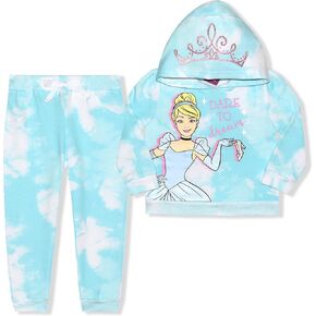Disney Princess Girls’ Rapunzel, Cinderella, Belle or Ariel Hoodie and Jogger Pants Set for Toddler and Little Kids