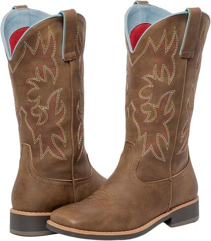 Ladies Western Square Toe Cowboy Boots For Women Fashion Embroidered Cowgirl Shoes in Kuwait