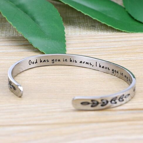 𝐌𝐞𝐦𝐨𝐫𝐢𝐚𝐥 𝐁𝐫𝐚𝐜𝐞𝐥𝐞𝐭 for Women In Memory of Jewelry Gift Sympathy Remembering Loss of One You Loved Cuff Bracelets in Kuwait