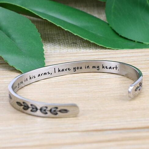 𝐌𝐞𝐦𝐨𝐫𝐢𝐚𝐥 𝐁𝐫𝐚𝐜𝐞𝐥𝐞𝐭 for Women In Memory of Jewelry Gift Sympathy Remembering Loss of One You Loved Cuff Bracelets in Kuwait