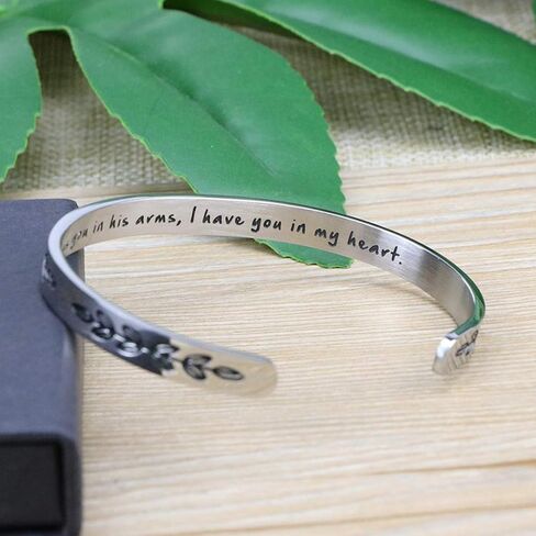 𝐌𝐞𝐦𝐨𝐫𝐢𝐚𝐥 𝐁𝐫𝐚𝐜𝐞𝐥𝐞𝐭 for Women In Memory of Jewelry Gift Sympathy Remembering Loss of One You Loved Cuff Bracelets in Kuwait