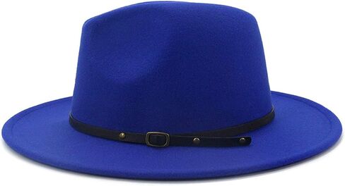 Gossifan Wide Brim Fedora Felt Panama Hat with Belt Buckle in Saudi Arabia