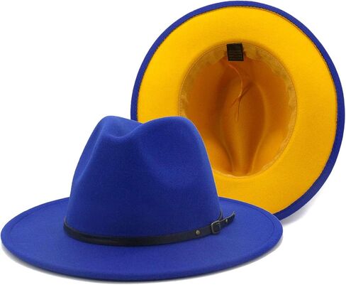 Gossifan Wide Brim Fedora Felt Panama Hat with Belt Buckle in Saudi Arabia